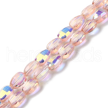 Transparent Electroplate Glass Beads Strands GLAA-Q099-F01-08-1