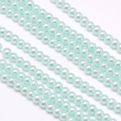 Eco-Friendly Dyed Glass Pearl Round Beads Strands HY-A002-4mm-RB034-1