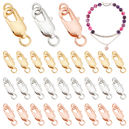   30Pcs 3 Colors Zinc Alloy Lobster Claw Clasps FIND-PH0010-88-1