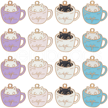 SUNNYCLUE 40Pcs 4 Colors  Alloy Enamel Pendants ENAM-SC0005-92-1
