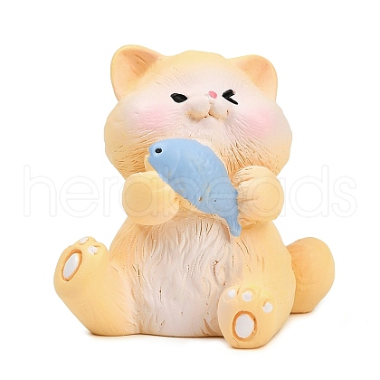 Resin Cat Shape Display Decoration DJEW-F027-04-1