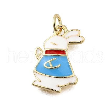 Brass Enamel Pendants KK-S523-18G-B-1