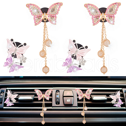 Alloy Rhinestone Car Air Vent Decorations AJEW-WH0248-511-1