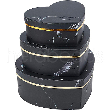 Marble Texture Pattern Paper Cardboard Jewelry Boxes CON-BC0006-17A-1