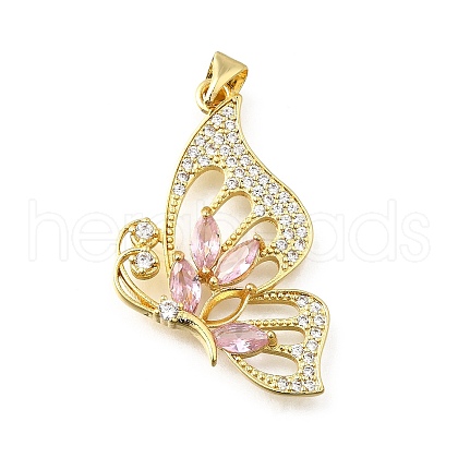 Brass Micro Pave Cubic Zirconia Pendants KK-Q066-23G-1