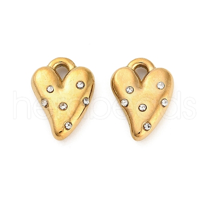 304 Stainless Steel Rhinestone Pendant STAS-U047-20G-1
