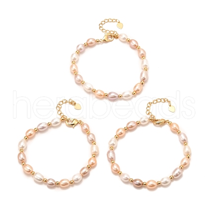Natural Pearl Beaded Bracelets BJEW-D447-05G-1