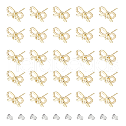 DICOSMETIC 50Pcs Bowknot Alloy Stud Earring Findings FIND-DC0005-03-1