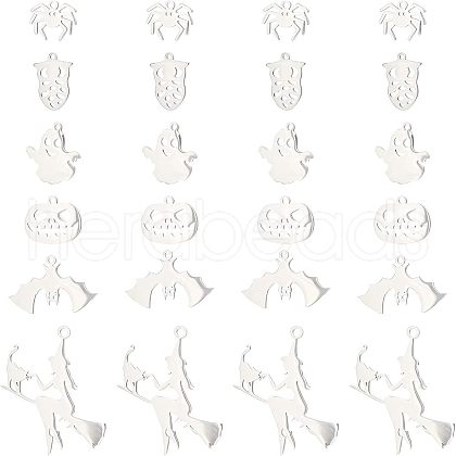 Unicraftale 12Pcs 6 201 & 304 Styles Stainless Steel Pendants STAS-UN0034-14-1