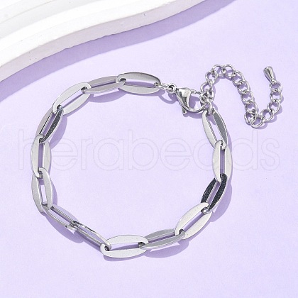 304 Stainless Steel Cable Chain Bracelets for Women BJEW-U038-01P-1
