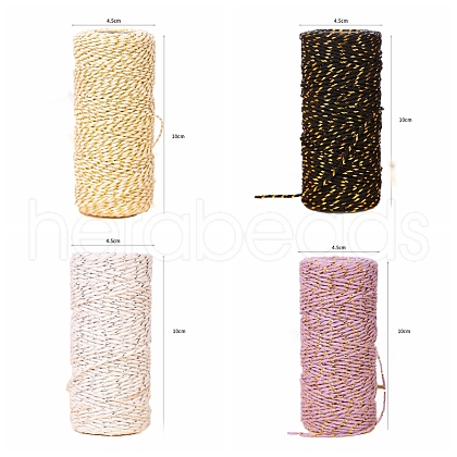 8 Rolls 4 Colors Cotton Metallic String Threads OCOR-CC0001-04-1