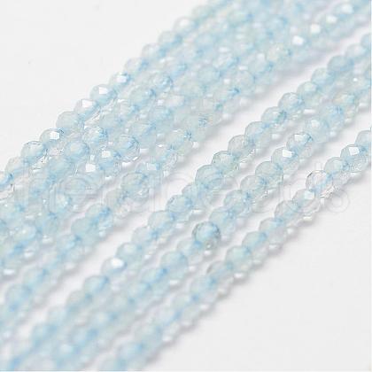 Natural Aquamarine Bead Strands G-P270-2mm-15-1