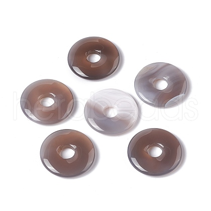 Natural Grey Agate Pendants G-I331-01A-1