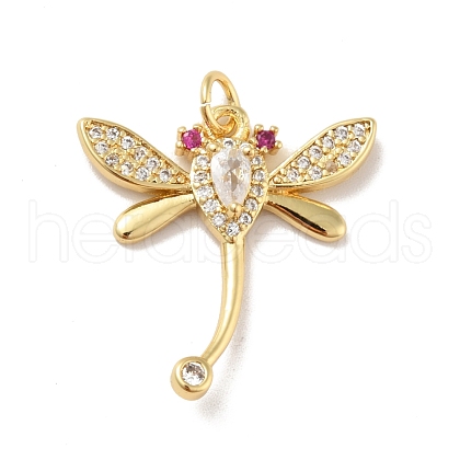 Brass Micro Pave Cubic Zirconia Pendants KK-B059-15G-1