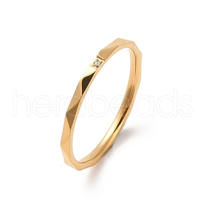 Ion Plating(IP) 304 Stainless Steel Finger Ring RJEW-C071-10G-1