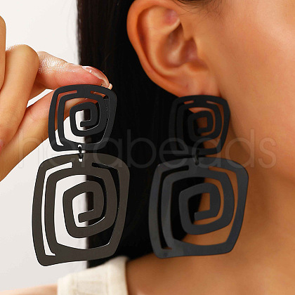 Alloy Dangle Stud Earrings WG153F0-01-1