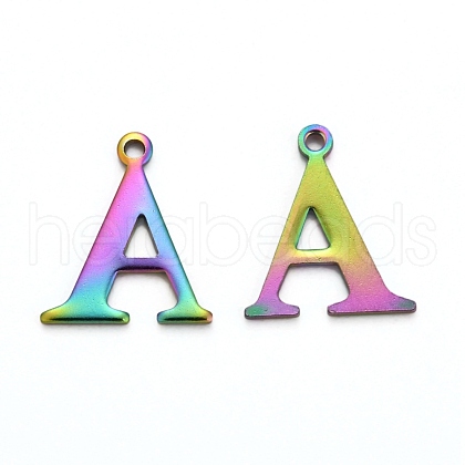 Ion Plating(IP) 304 Stainless Steel Alphabet Charms STAS-H122-A-M-1