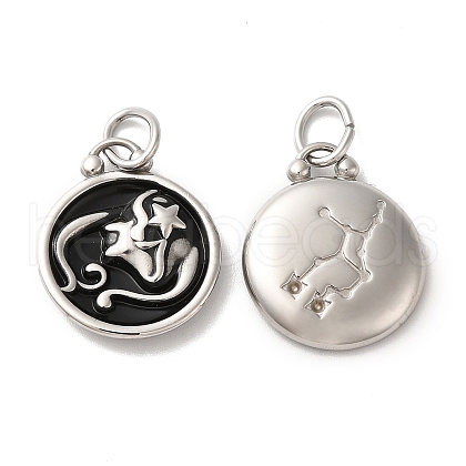 304 Stainless Steel Enamel Pendants STAS-A080-43P-06-1