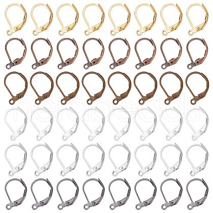 SUNNYCLUE 180Pcs 6 Colors Brass Leverback Earring Findings KK-SC0003-33-1