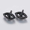 Brass Micro Pave Cubic Zirconia Charms ZIRC-G132-63B-1