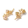 Brass Micro Pave Cubic Zirconia Pendants KK-C062-007G-2