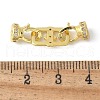 Brass Pave Clear Cubic Zirconia Fold Over Clasps KK-M320-16G-3