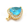 Brass Micro Pave Clear Cubic Zirconia Pendants KK-I695-001G-03-3