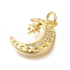 Rack Plating Brass Micro Pave Cubic Zirconia Pendants ZIRC-F142-13D-G-2