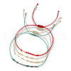 4Pcs 4 Colors Bohemian Style Adjustable Column Glass Seed Braided Bead Bracelet Set for Women Men JL5086-2