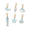 Alloy Enamel Pendant Decorations HJEW-JM03296-2