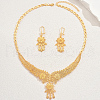 Elegant Alloy Flower Tassel Necklace & Earrings Set for Women Wedding US0443-5