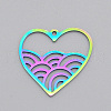 Ion Plating(IP) 201 Stainless Steel Pendants STAS-S105-LA466-1