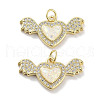 Brass Micro Pave Clear Cubic Zirconia Pendants KK-L213-011G-02-1