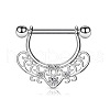 Brass Clear Cubic Zirconia Flower Nipple Rings WG1033C-01-1