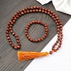 Synthetic Goldstone Round Beaded Pendant Necklaces & Bracelets Sets FS-WG9D102-24-1