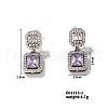 Elegant Square Copper Inlaid Zircon Women's Stud Earrings Fashionable Accessories NP2804-1-1