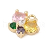 Brass Micro Pave Cubic Zirconia Pendants KK-Z094-16G-01-2