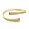 Brass Micro Pave Clear Cubic Zirconia Cuff Bangles BJEW-Z061-20G-2