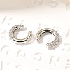 Cubic Zirconia C-Shaped Cuff Earrings EJEW-G295-19P-04-4