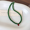 Vintage Glass Green Round Beaded Becklaces MA6144-2