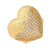 Brass Micro Pave Cubic Zirconia Adjustable Open Cuff Rings for Women RJEW-A072-02G-2