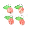 4Pcs Flower Shape Synthetic Shell Pendants PALLOY-JF03863-2