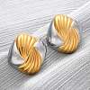 304 Stainless Steel Two Tone Stud Earrings EJEW-Z109-05GP-02-2
