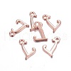 Rose Gold Plated Alloy Letter Pendants X-PALLOY-J718-01RG-L-2