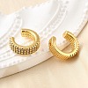 Brass Micro Pave Clear Cubic Zirconia Cuff Earrings EJEW-K309-01G-2