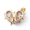 Rack Plating Brass Micro Pave Cubic Zirconia Pendants KK-E003-18G-3