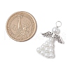 Pearlized Glass Pearl Bead Pendants PALLOY-JF03206-01-2