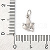 Brass Micro Pave Clear Cubic Zirconia Charms KK-P308-72P-3