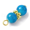 Baking Painted Glass Round Beaded Pendant PALLOY-JF02270-02-4