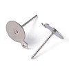 Non-Tarnish Original Color Stainless Steel Stud Earring Findings X-STAS-E029-2-2